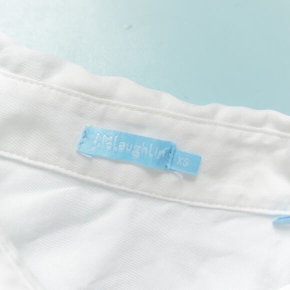 J McLaughlin White Button Front Boxy Cut Loose Fit Blouse Size XSmall - Picture 3 of 7